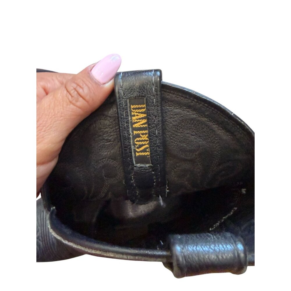 Dan Post Black Leather Western Cowboy Boots Size 6M Made In USA - Picture 8 of 9